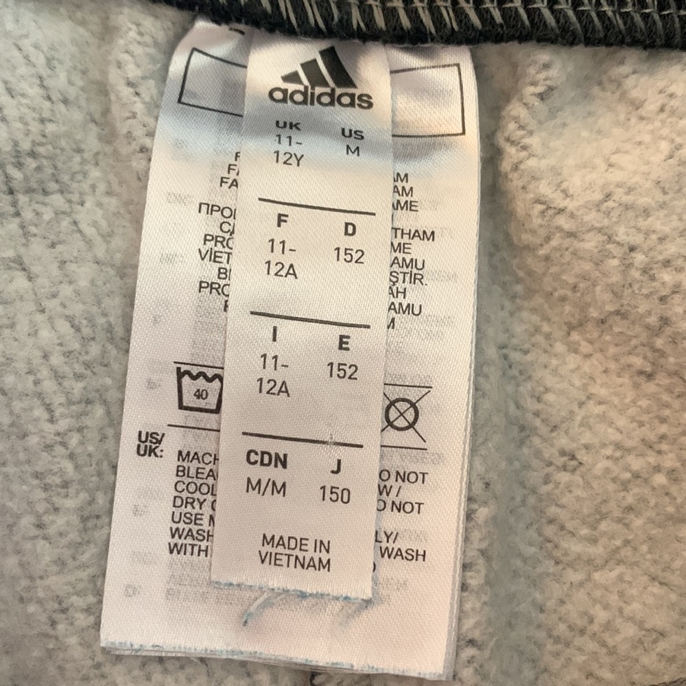 Adidas Gray Sweatpants w/Three-Stripe Design Medium 11/12 EUC - Picture 8 of 11